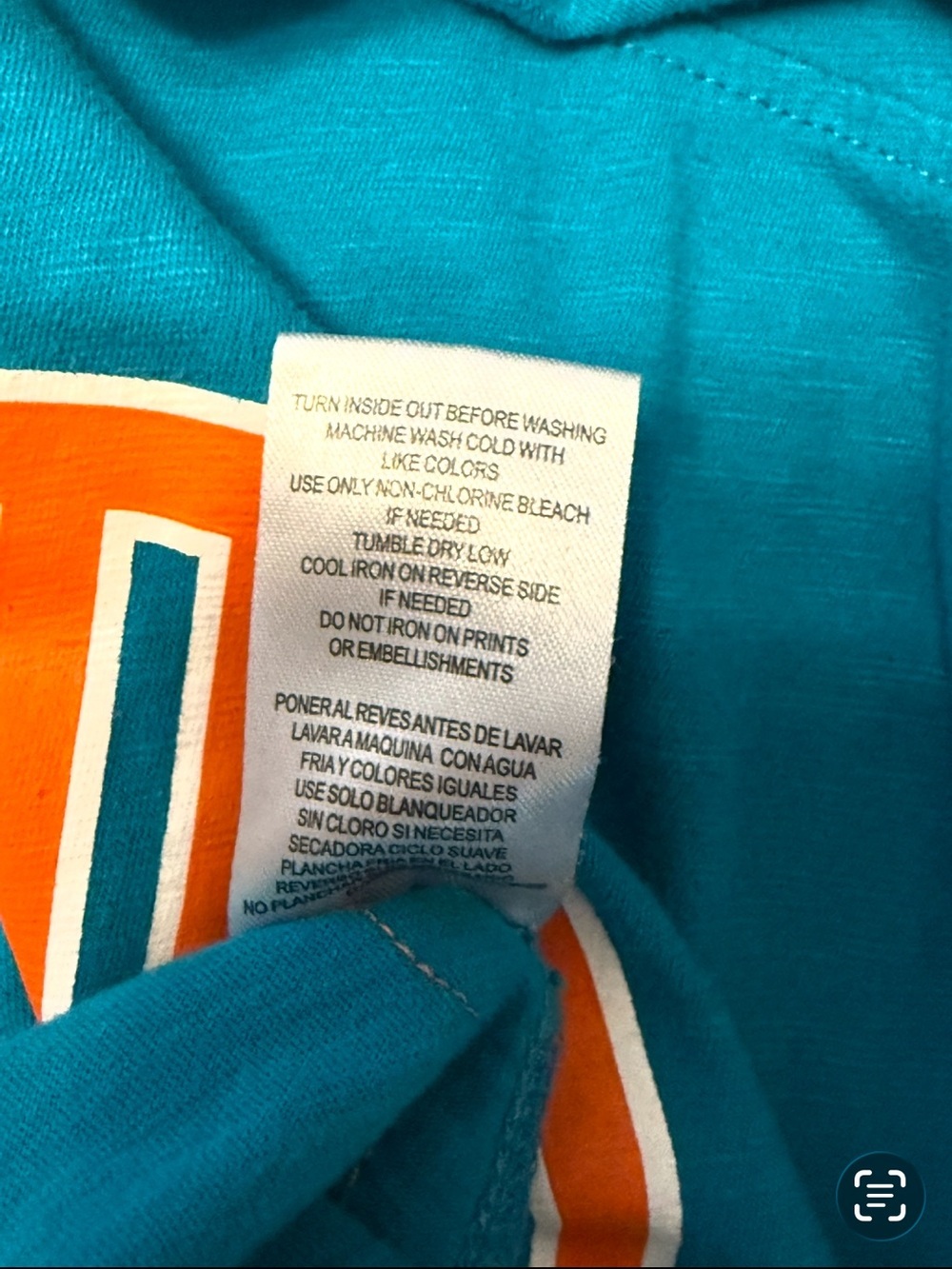 Miami Dolphins Logo NFL 100% Cotton Jersey Shirt 🏈 Football 🏈 4X Blue & Orange - Picture 7 of 7